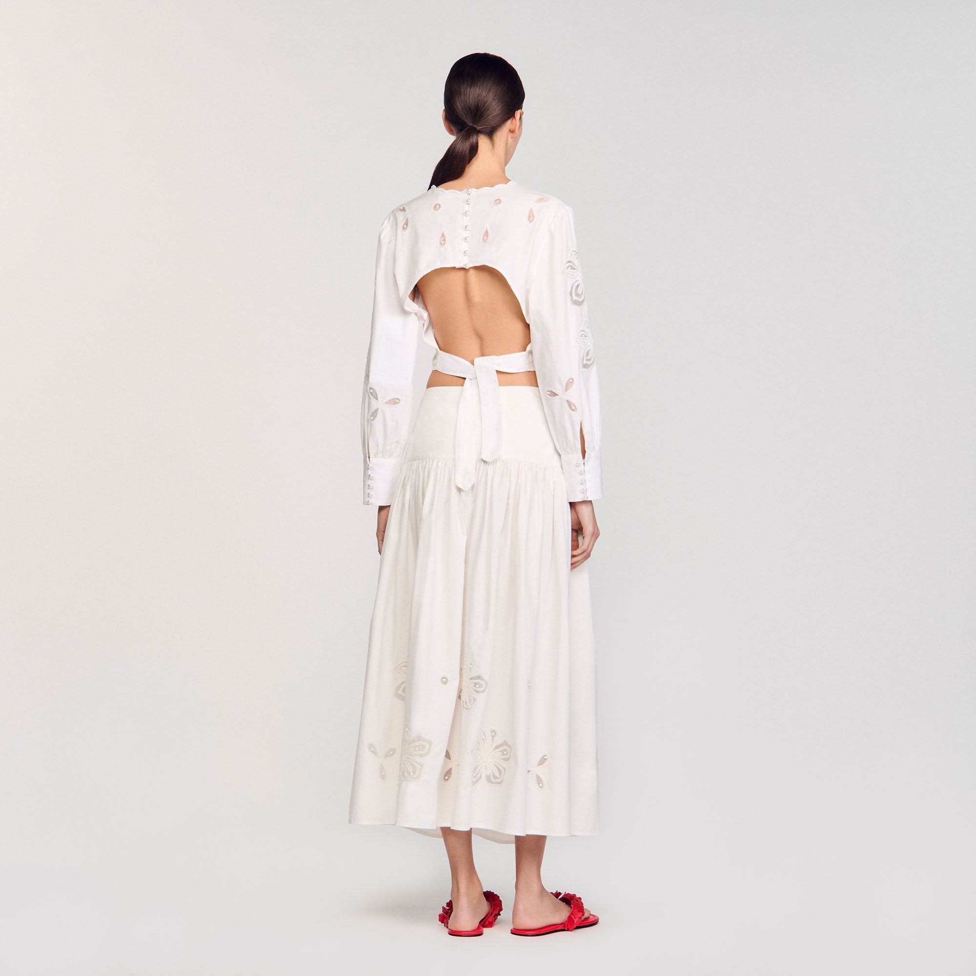 Sandro / Poplin crop top Ecru