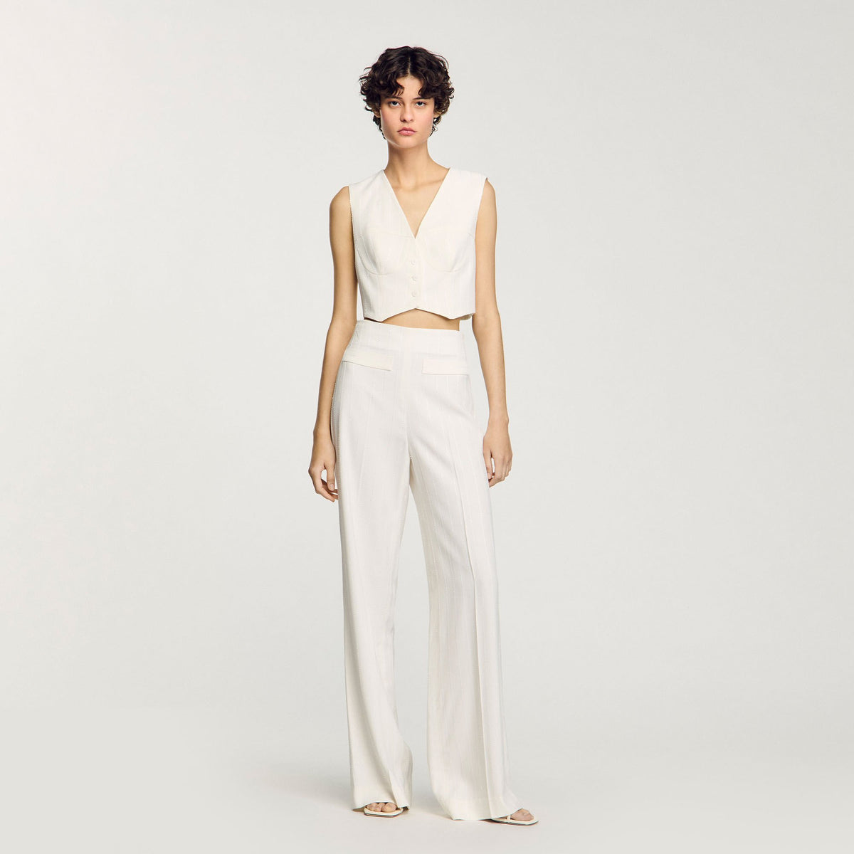 Sandro / Sequin cropped jacket Ecru