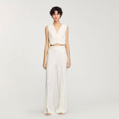 Sandro / Sequin cropped jacket Ecru