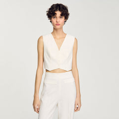 Sandro / Sequin cropped jacket Ecru