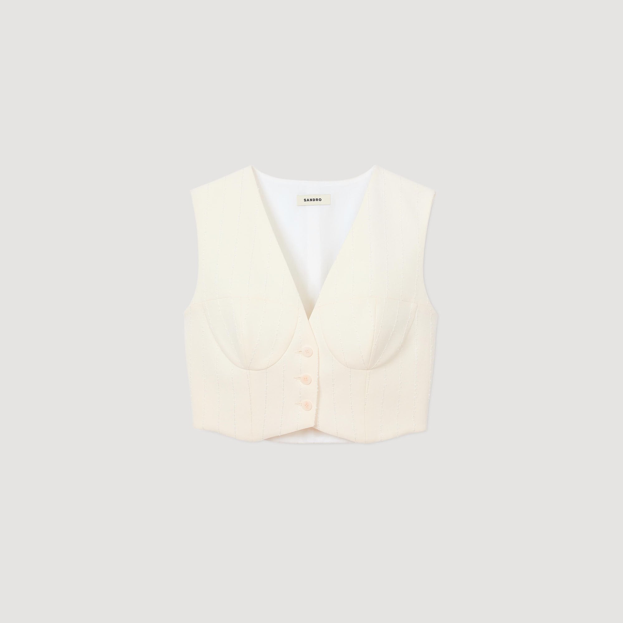 Sandro / Sequin cropped jacket Ecru