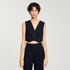 Sandro / Sequin cropped jacket Black