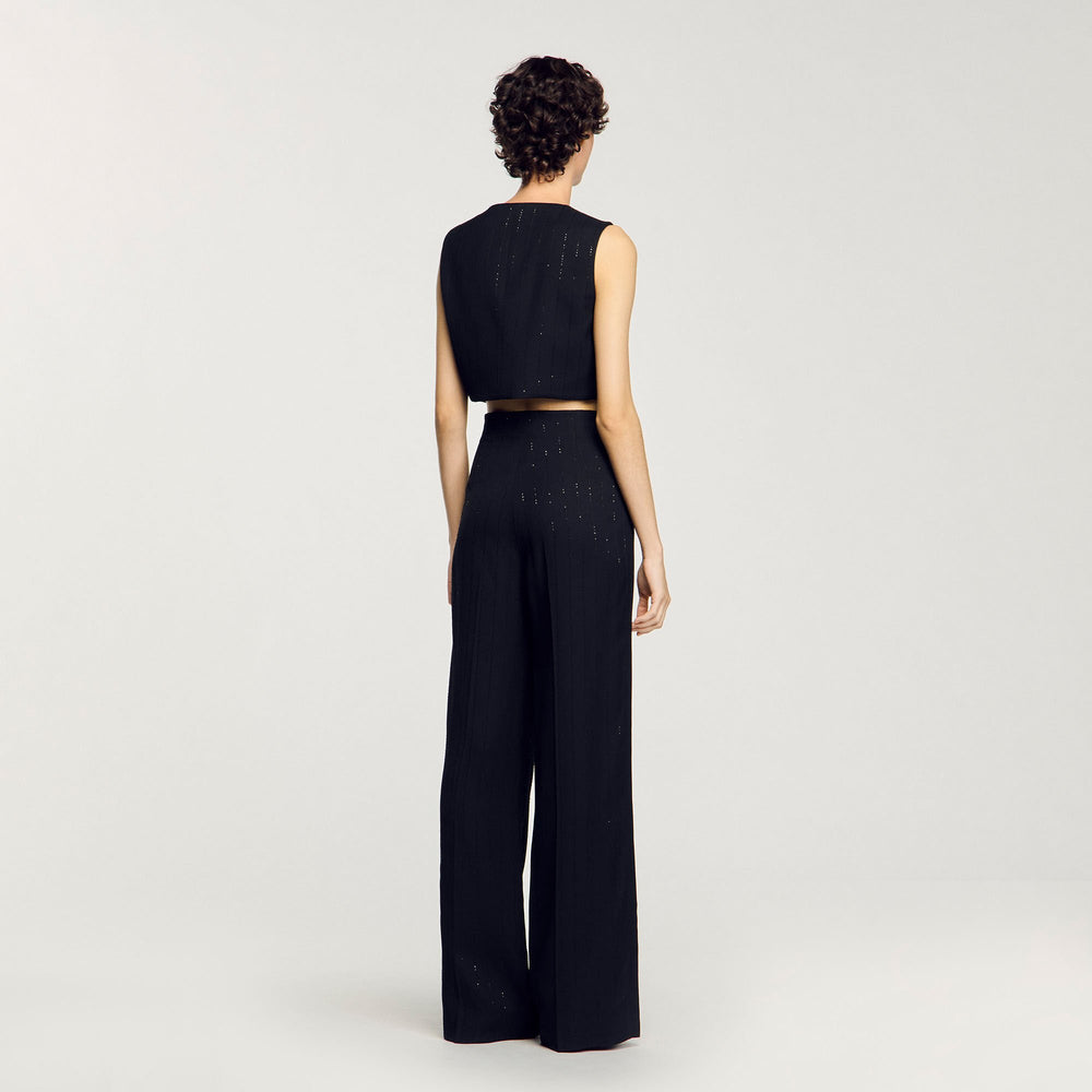 Sandro / Sequin cropped jacket Black