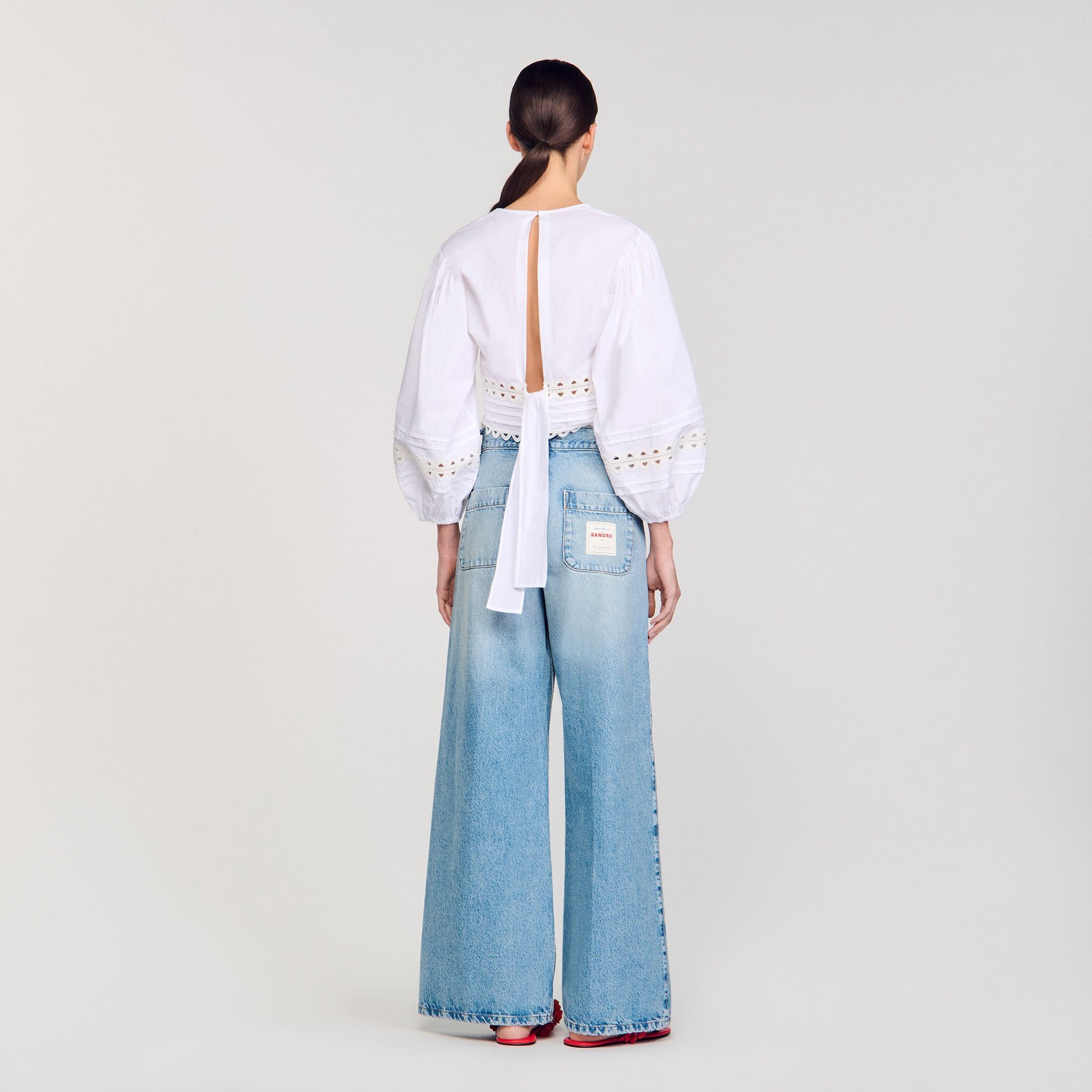 Sandro / Poplin crop top White