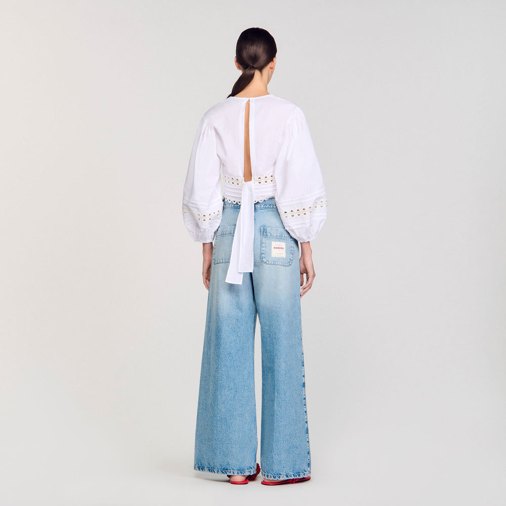 Sandro / Poplin crop top White