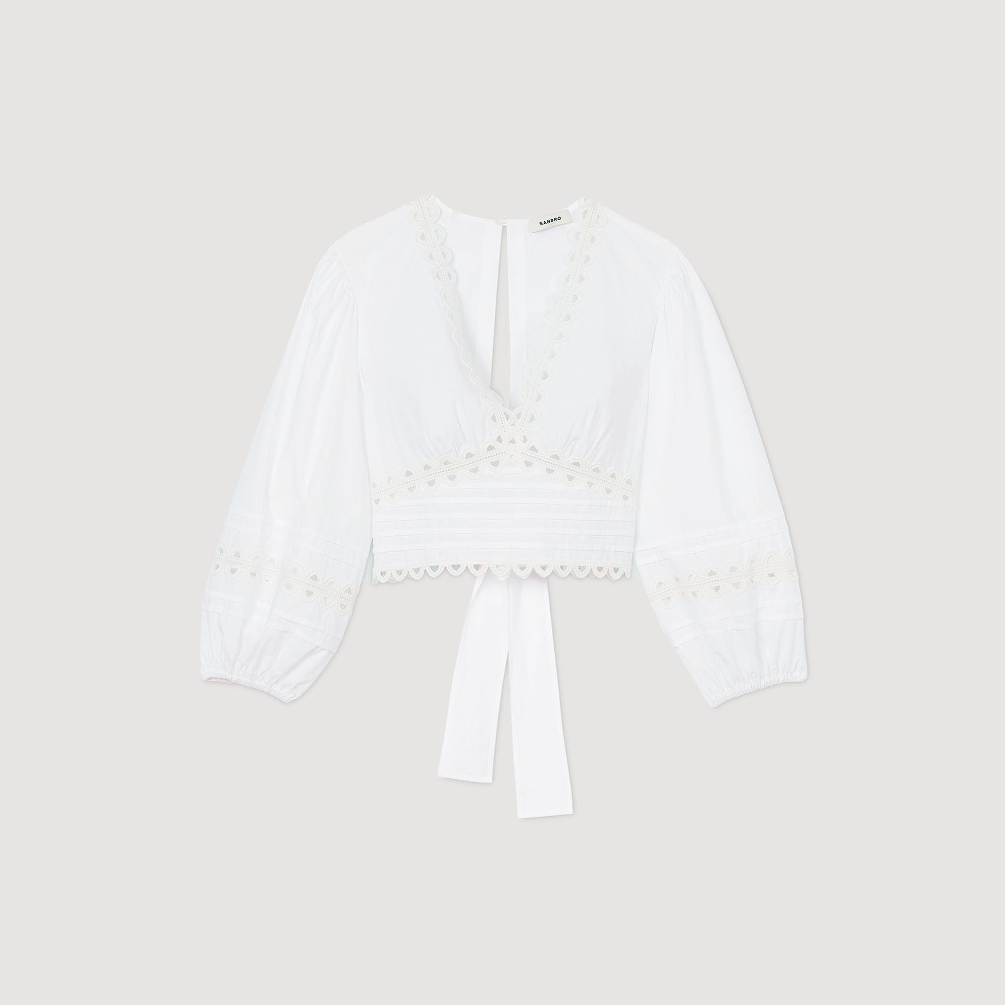 Sandro / Poplin crop top White