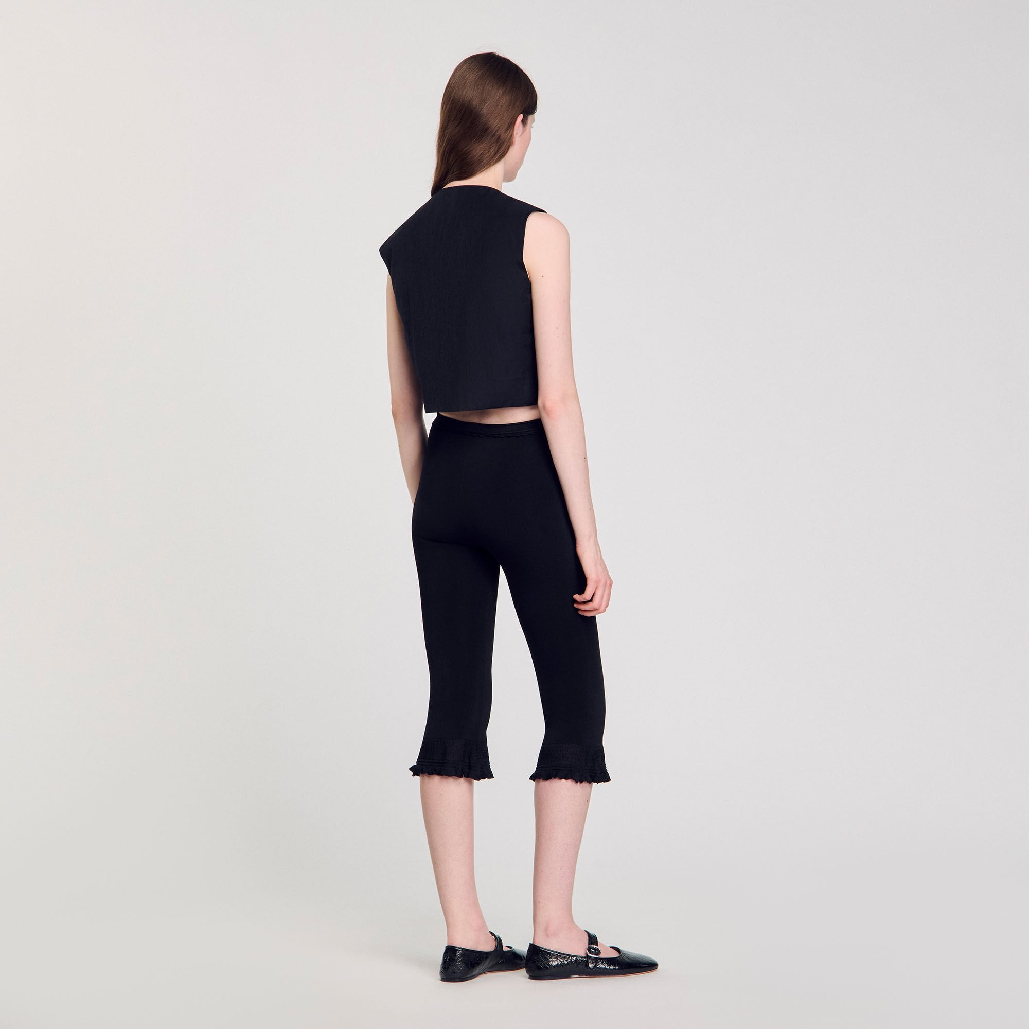 Sandro / Pleated crop top Black