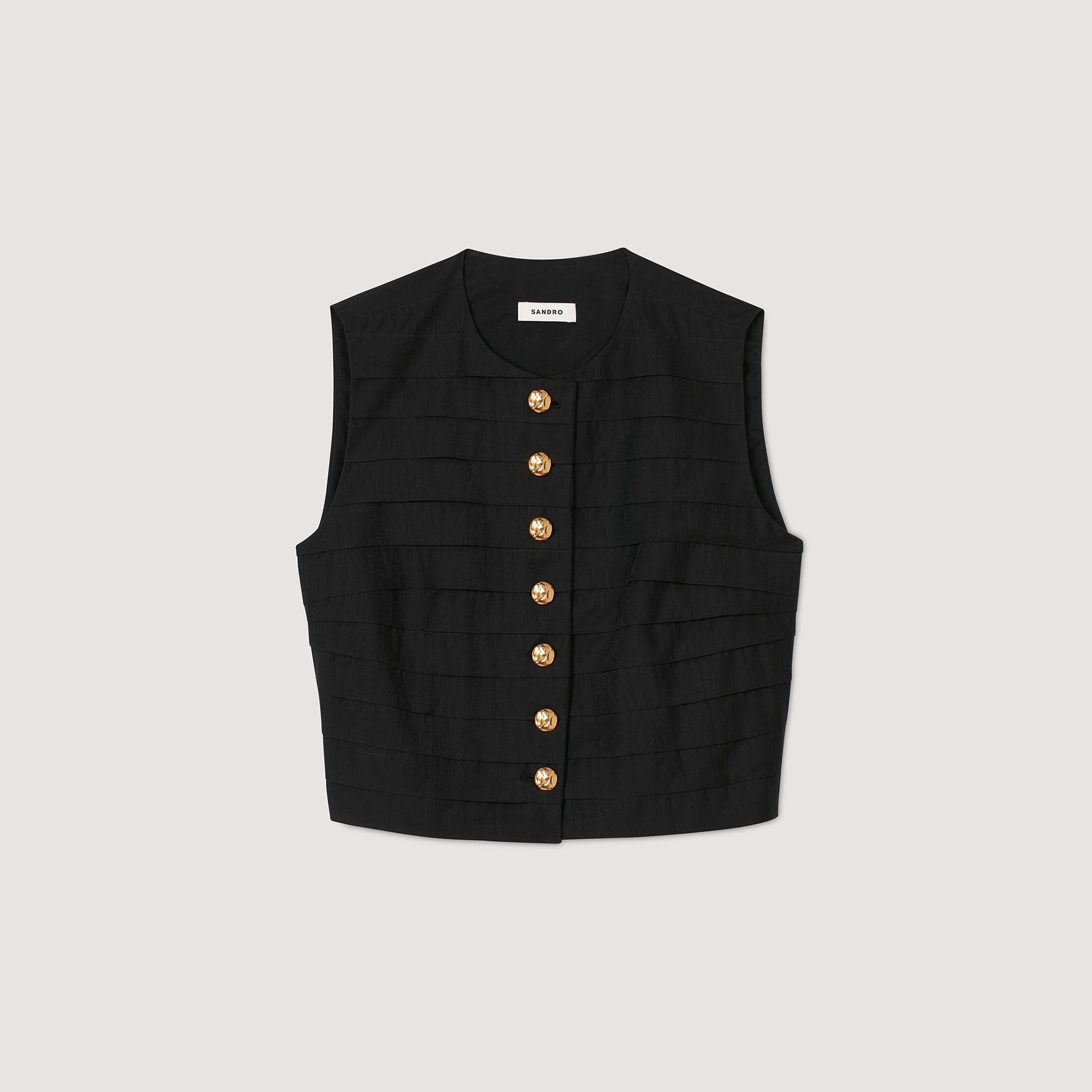 Sandro / Pleated crop top Black