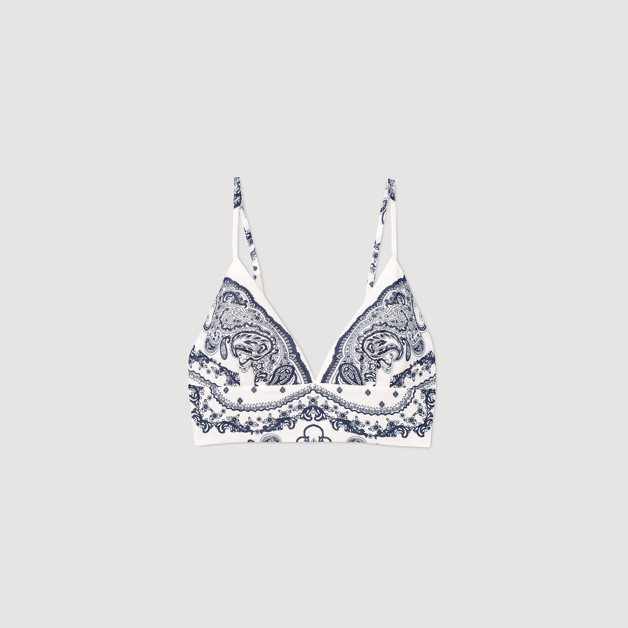 Sandro / Bandana print crop top White / Blue