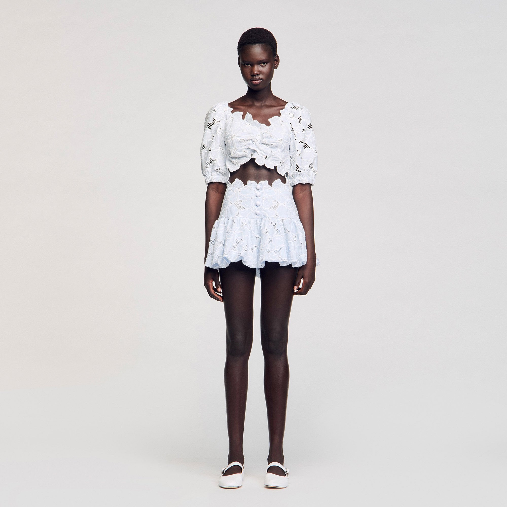 Sandro / Guipure lace top Sky Blue