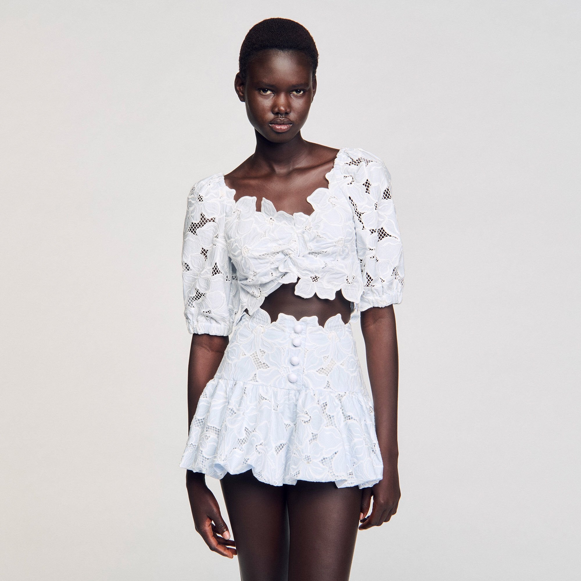 Sandro / Guipure lace top Sky Blue