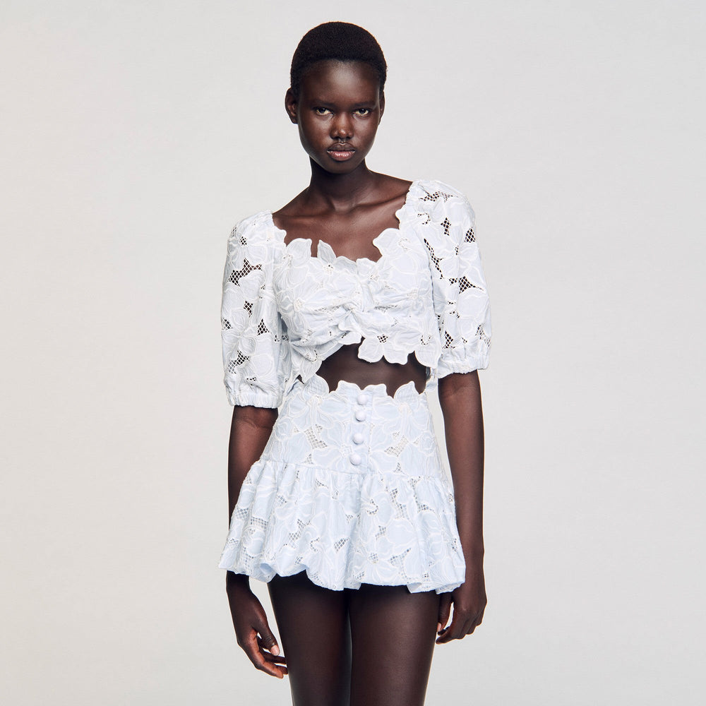 Sandro / Guipure lace top Sky Blue