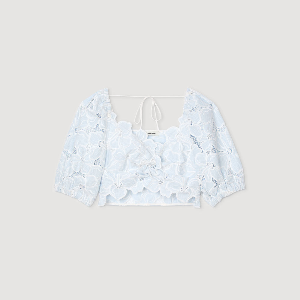 Sandro / Guipure lace top Sky Blue