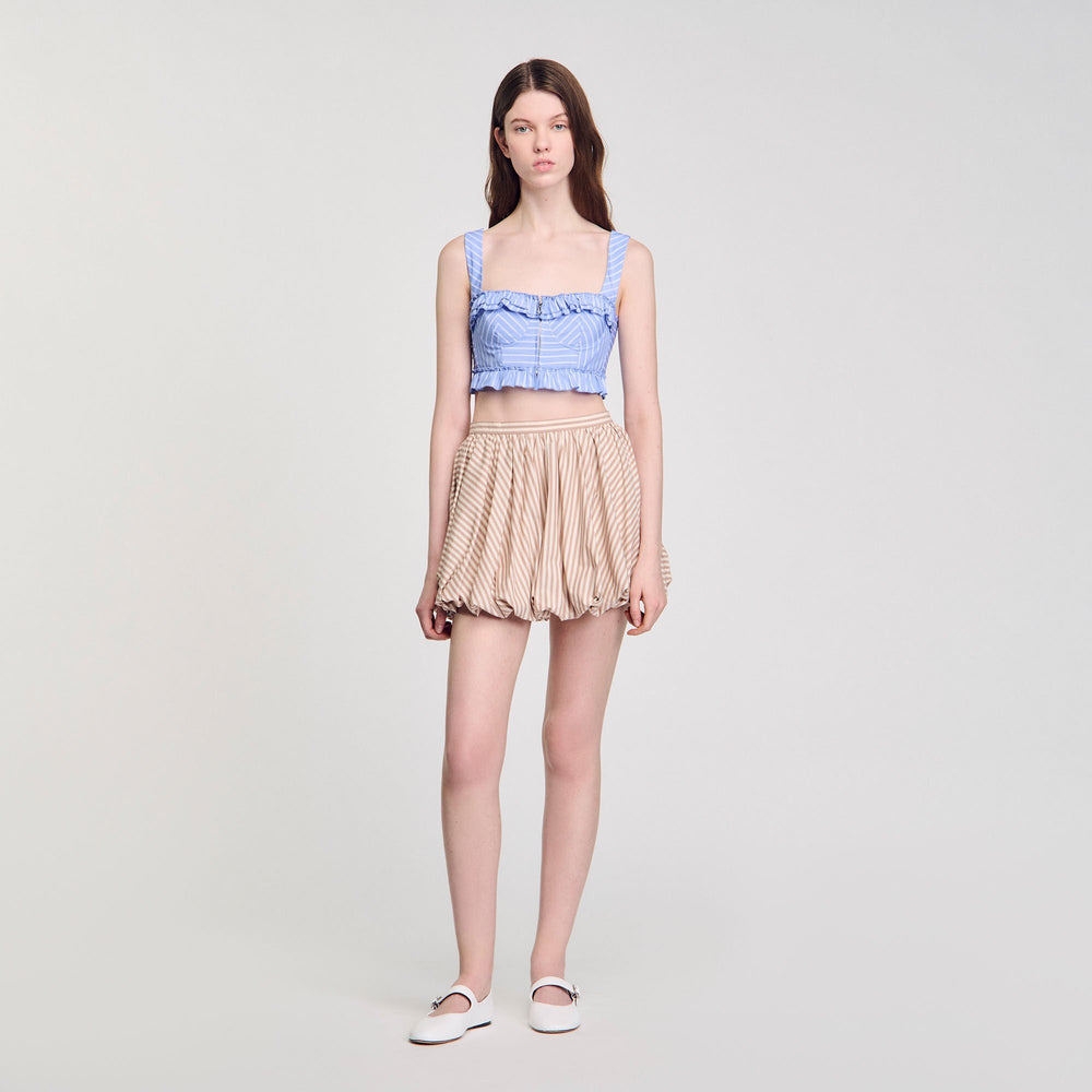 Sandro / Striped crop top Blu / White
