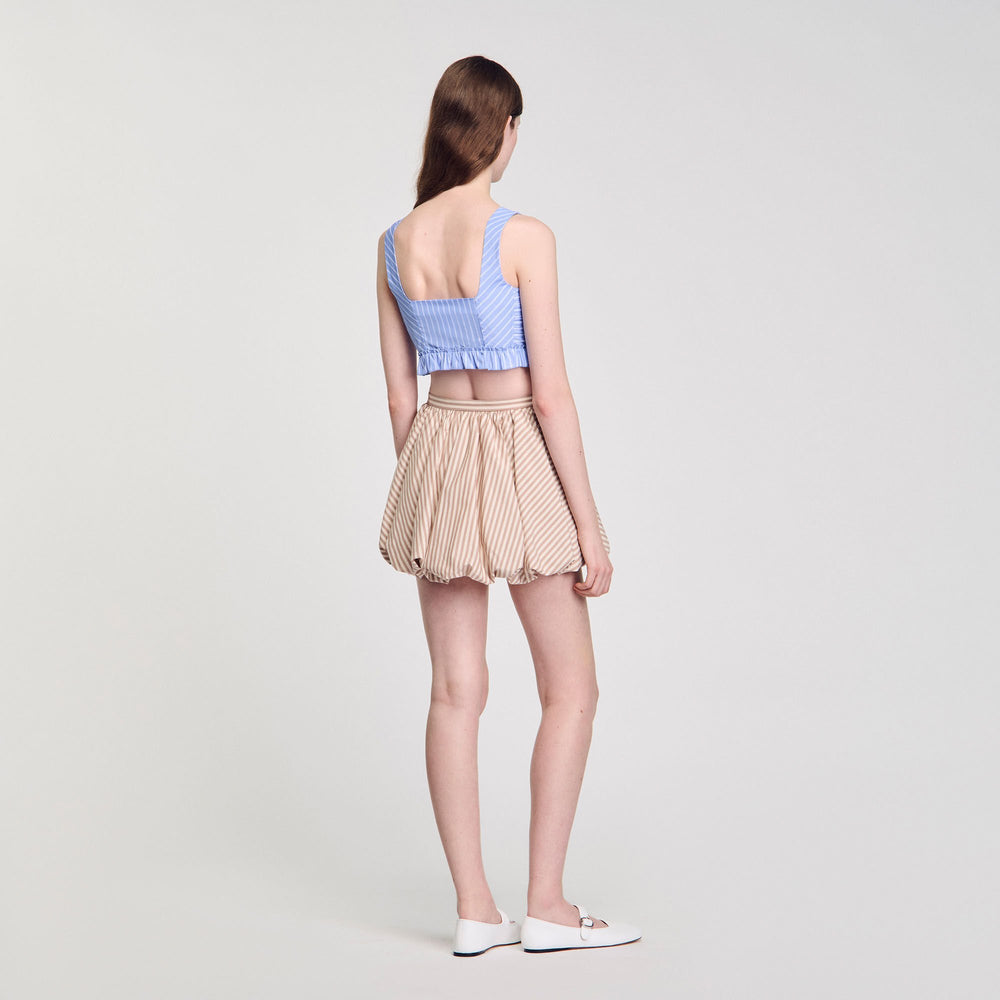 Sandro / Striped crop top Blu / White