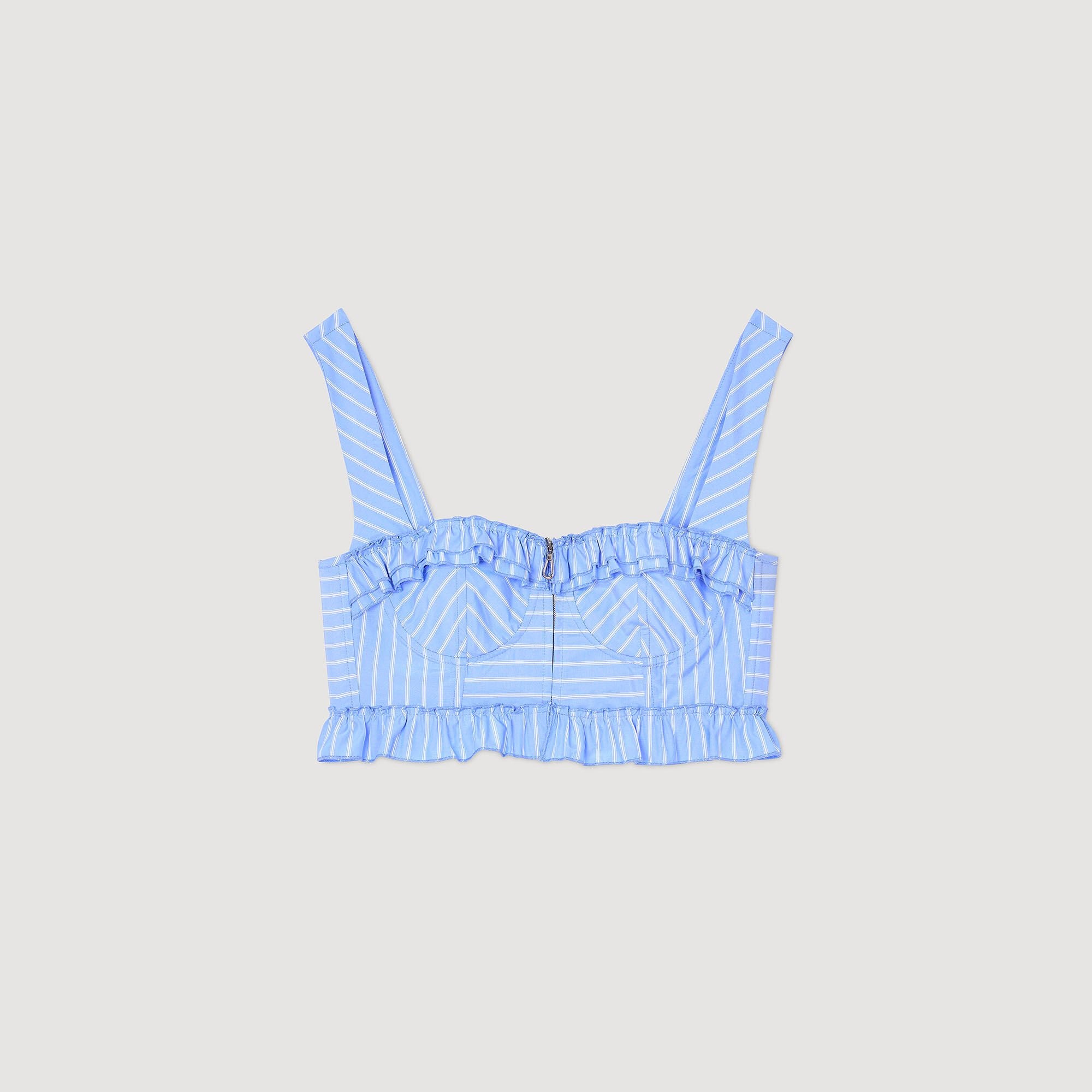 Sandro / Striped crop top Blu / White