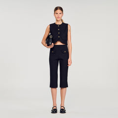 Sandro / Buttoned crop top Black