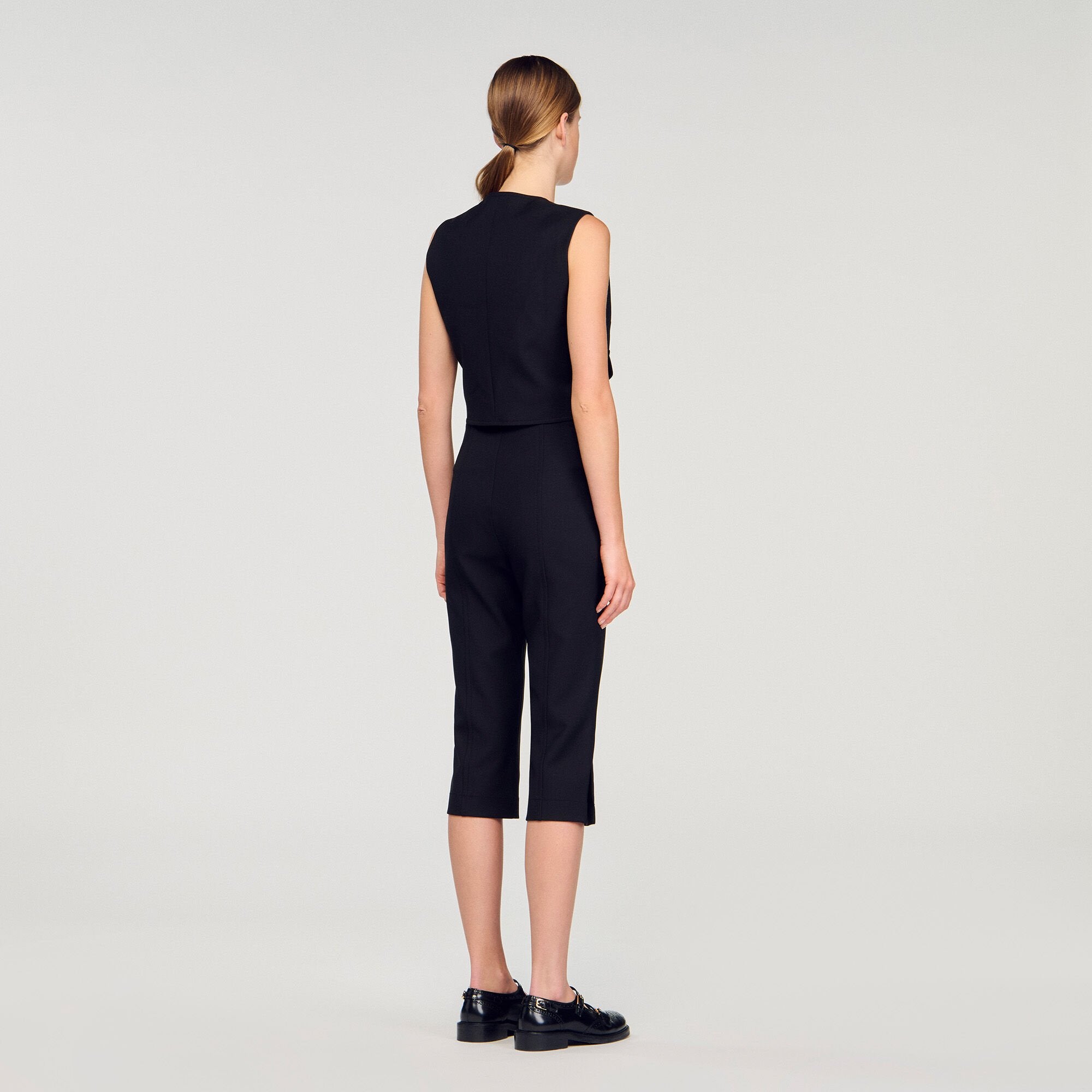 Sandro / Buttoned crop top Black