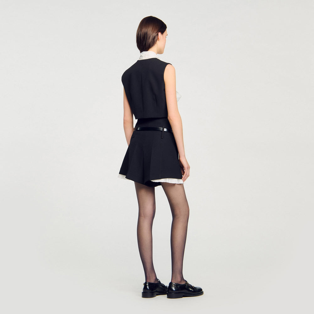 Sandro / Bow neck crop top Black