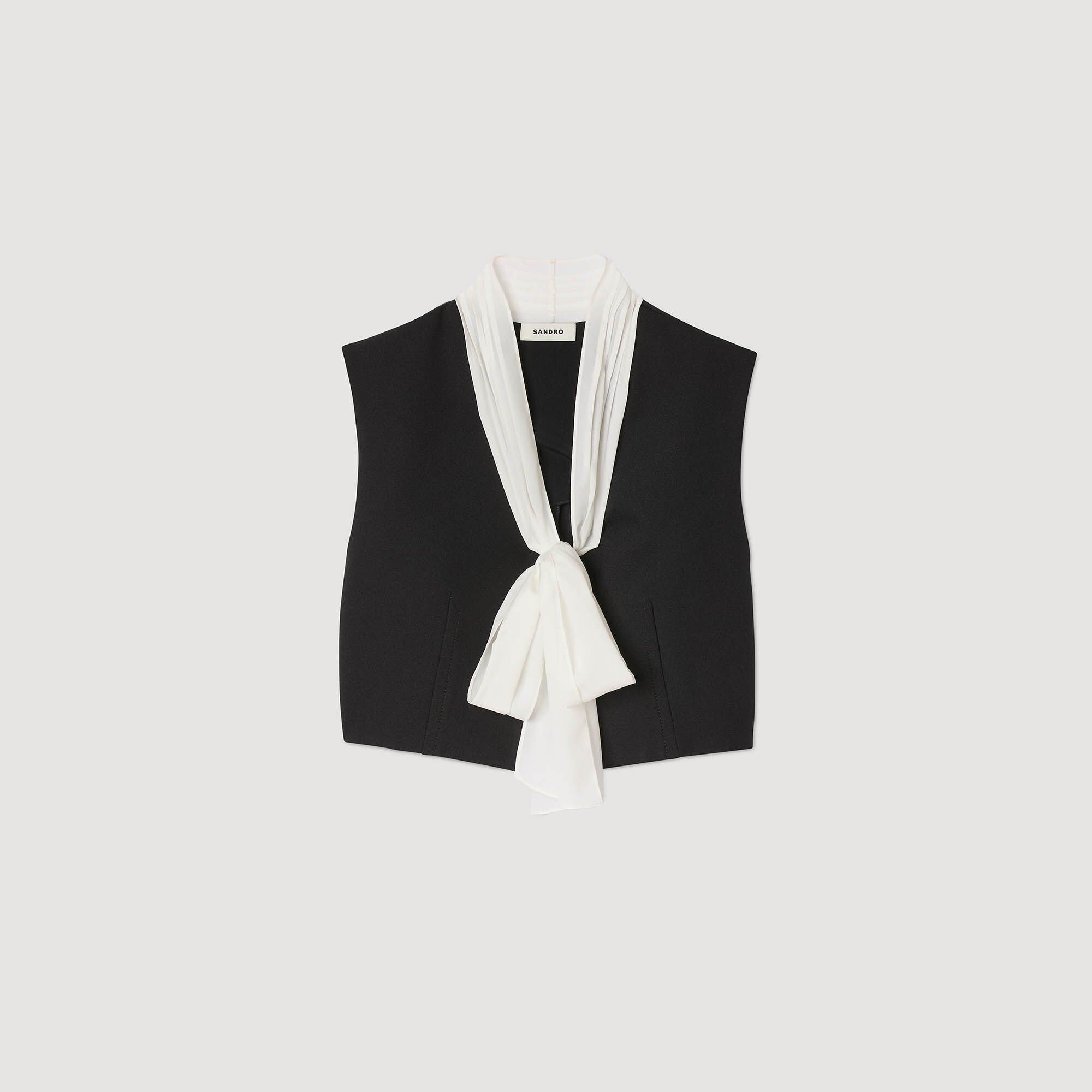 Sandro / Bow neck crop top Black