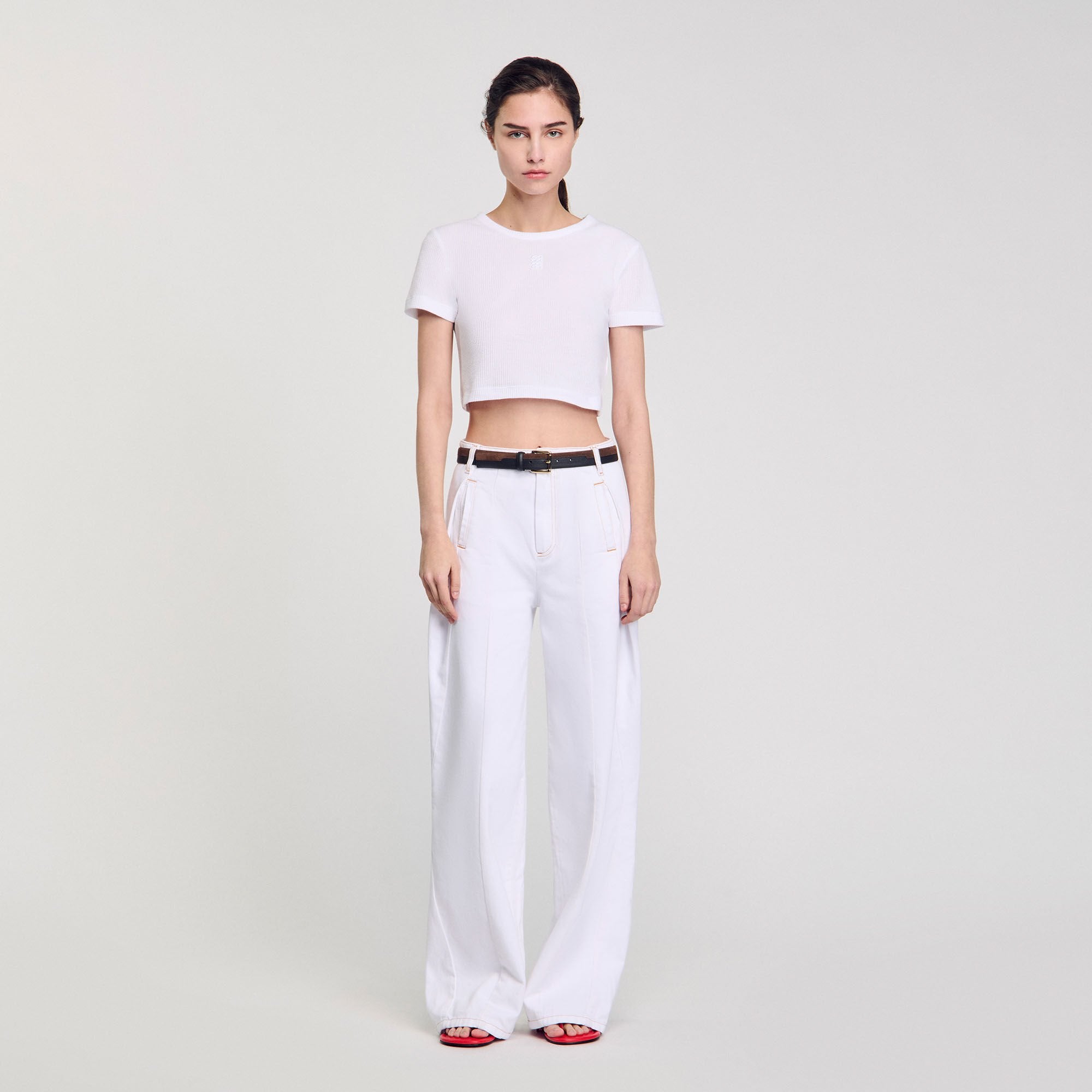 Sandro / Cropped T-shirt White