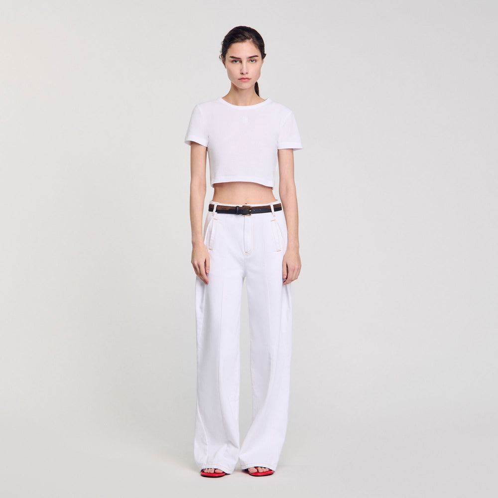 Sandro / Cropped T-shirt White