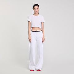 Sandro / Cropped T-shirt White