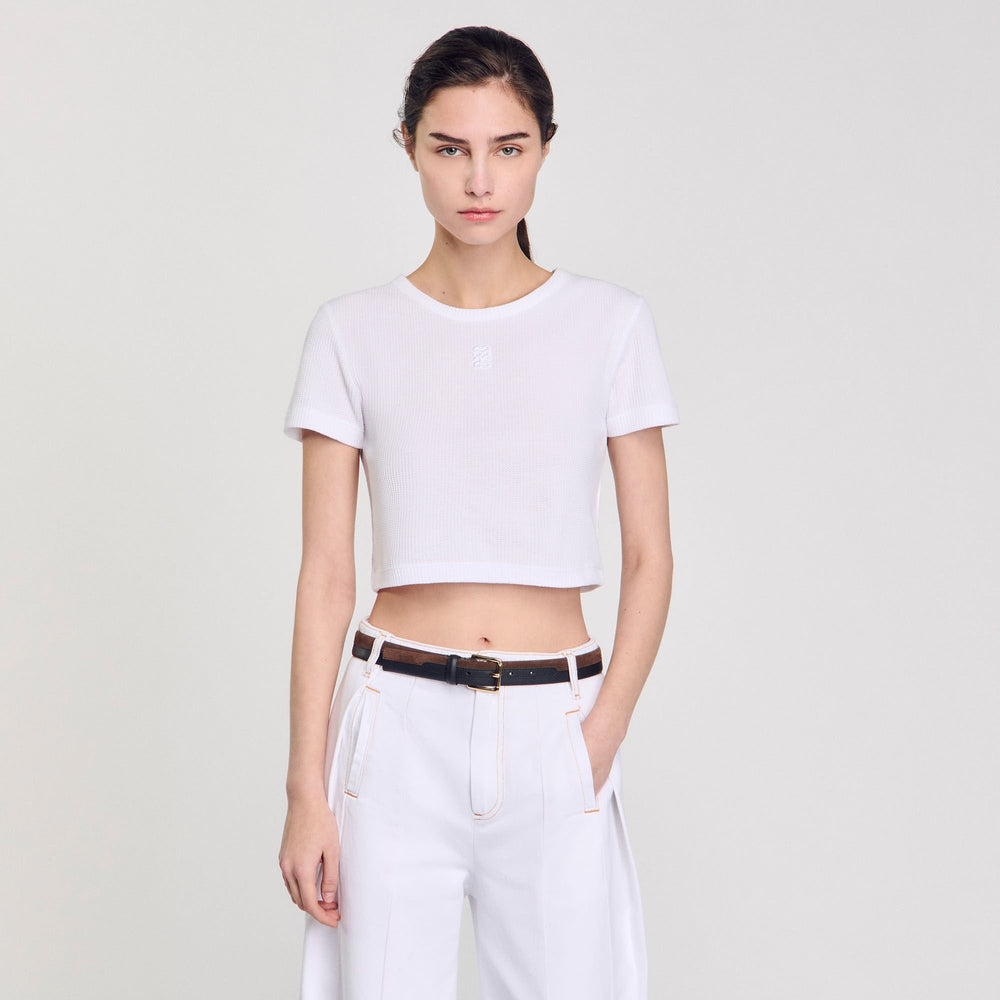 Sandro / Cropped T-shirt White
