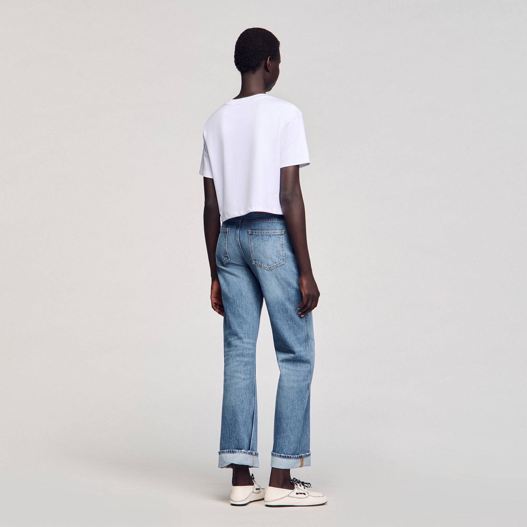 Sandro / Rhinestone crop top White