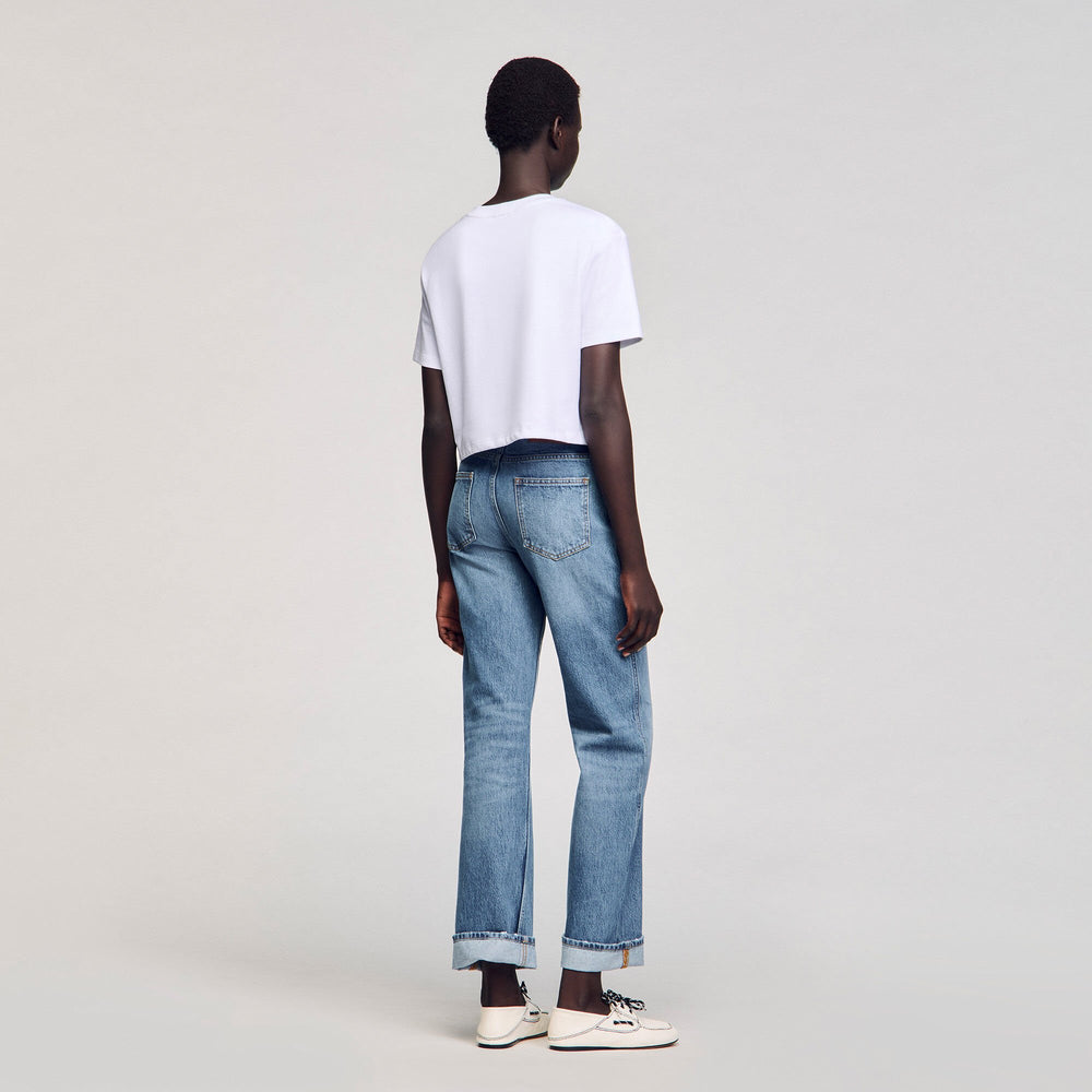 Sandro / Rhinestone crop top White