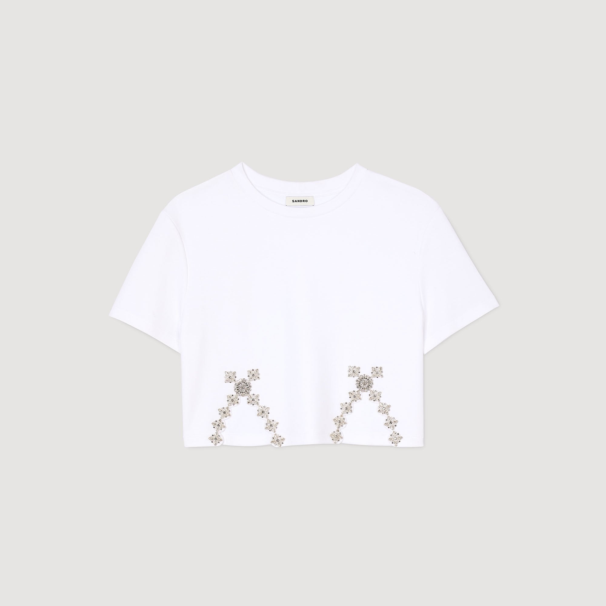 Sandro / Rhinestone crop top White