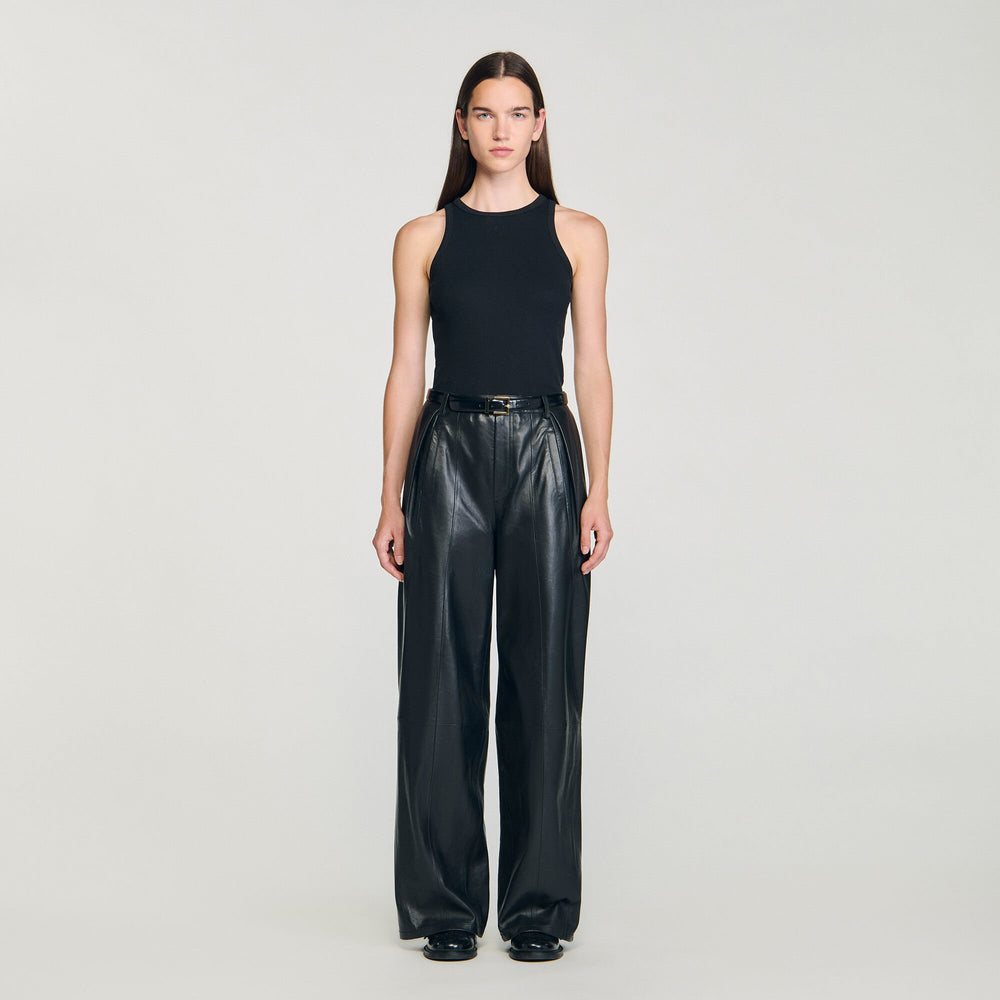 Sandro / Embroidered vest top Black