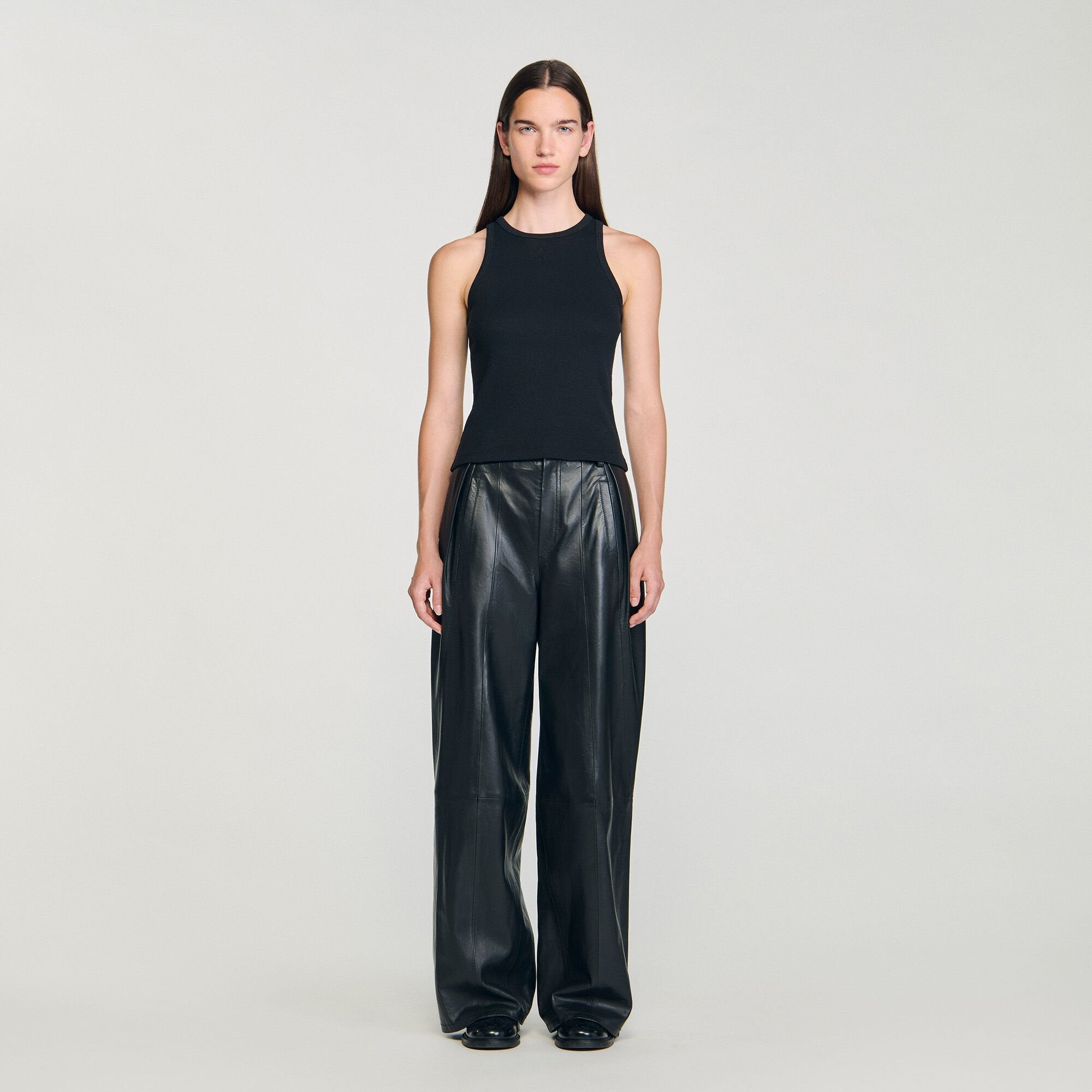 Sandro / Embroidered vest top Black