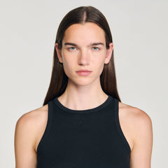 Sandro / Embroidered vest top Black