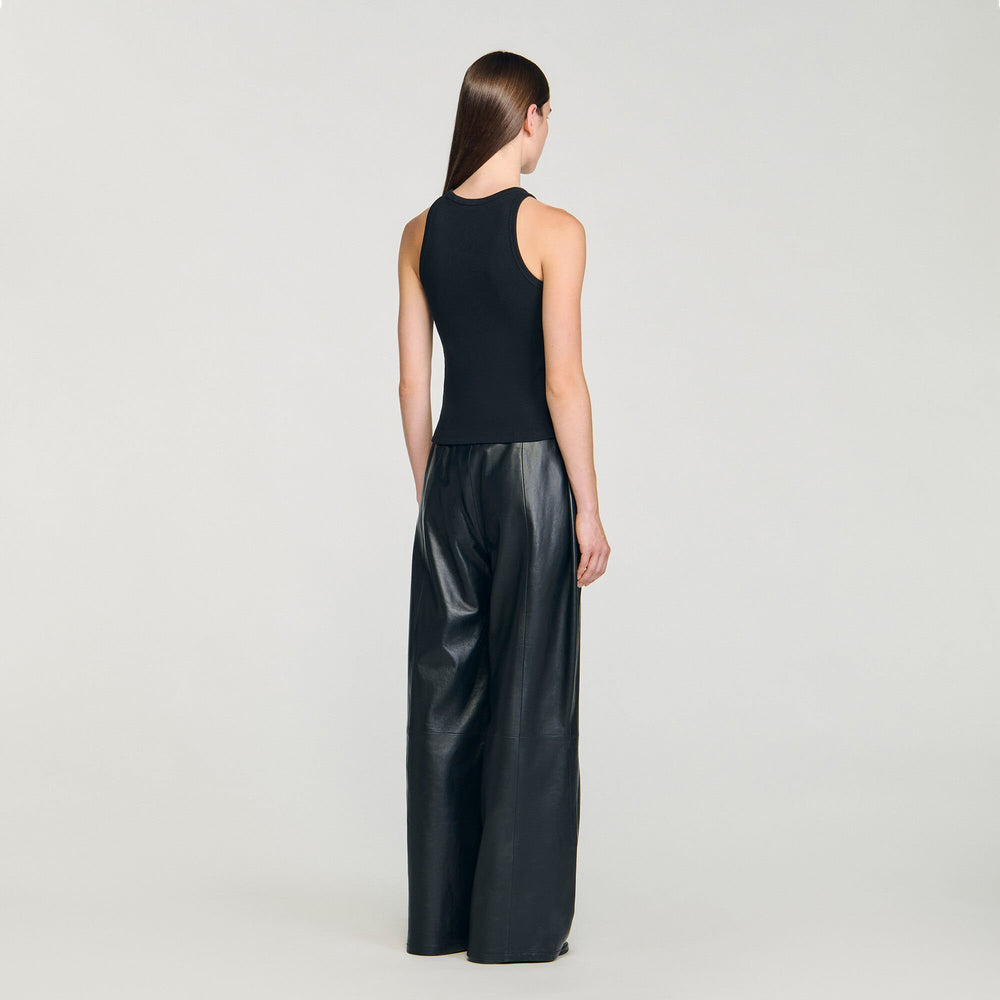 Sandro / Embroidered vest top Black