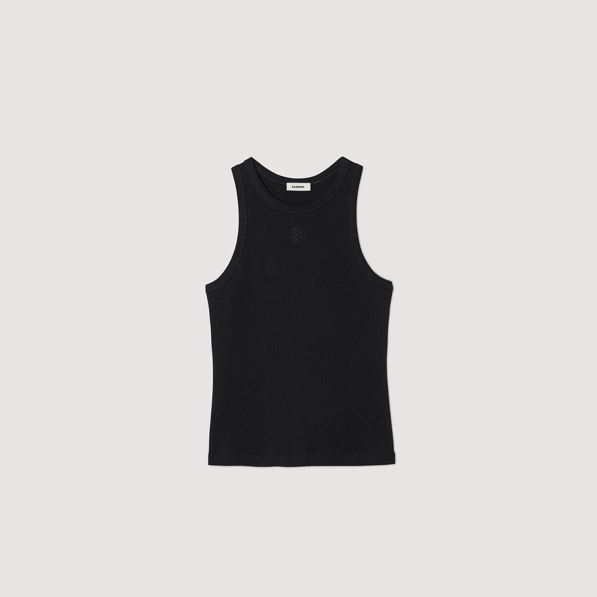 Sandro / Embroidered vest top Black