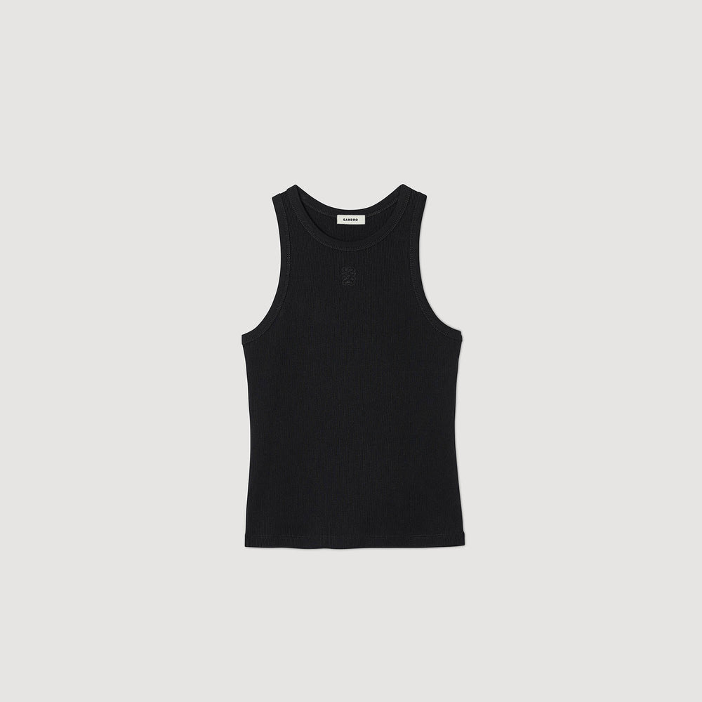 Sandro / Embroidered vest top Black