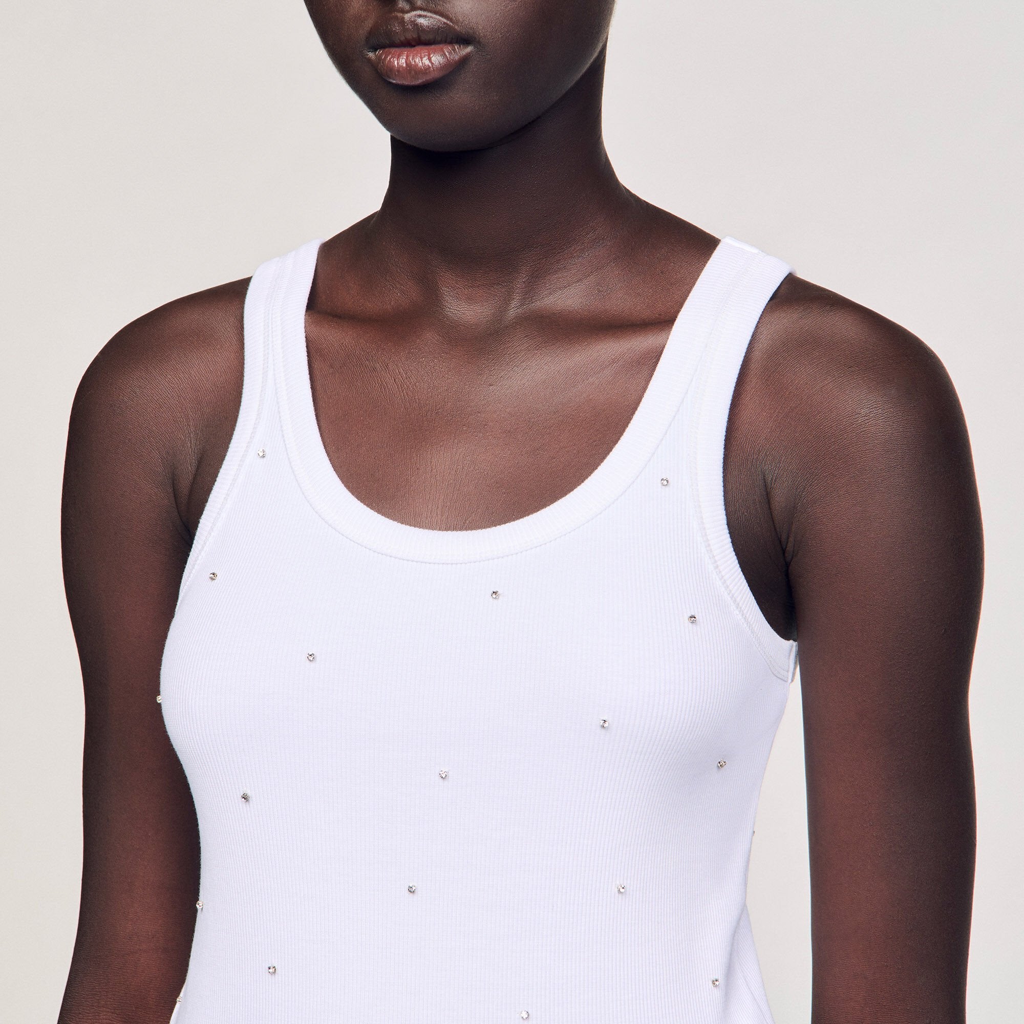 Sandro / Vest top with rhinestones White