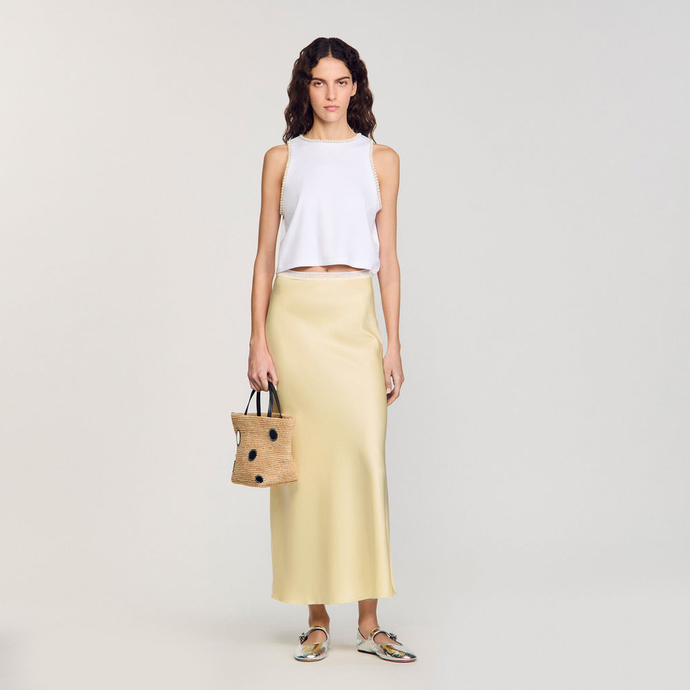 Sandro / Beaded crop top Ecru