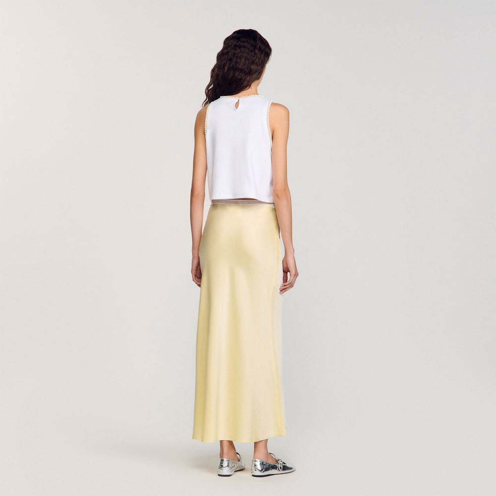 Sandro / Beaded crop top Ecru