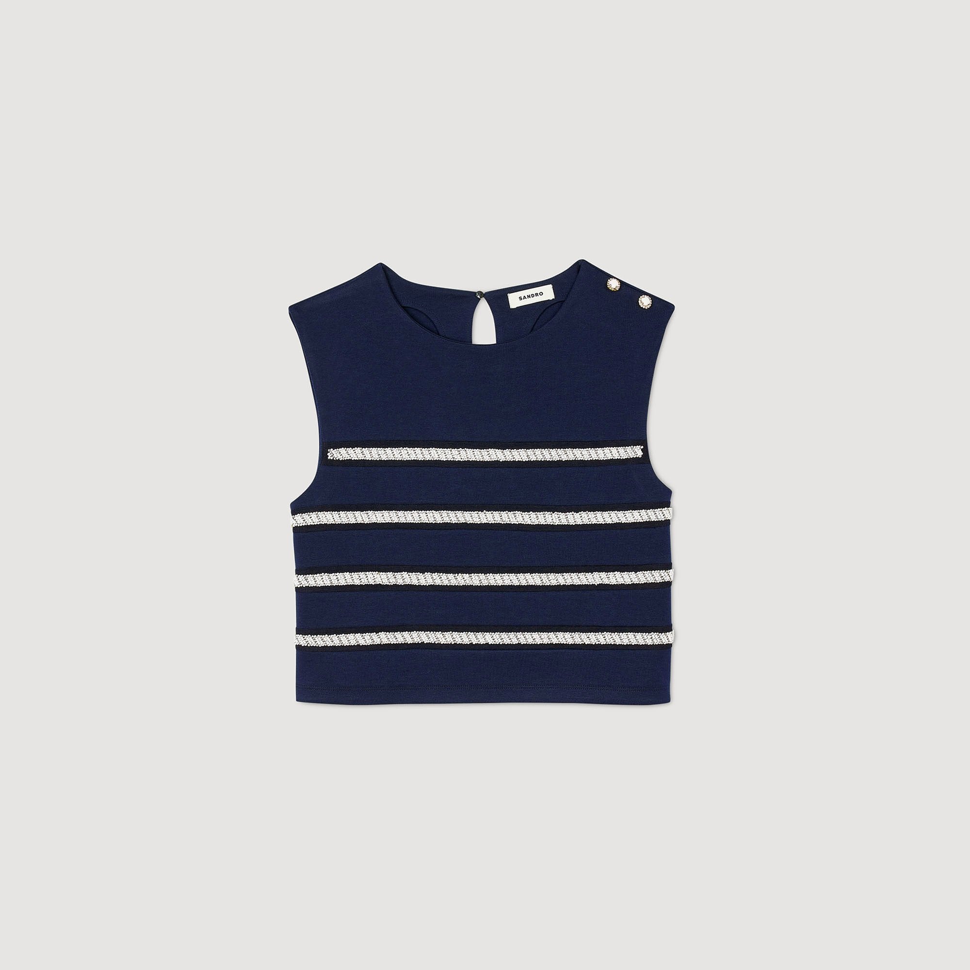 Sandro / Sleeveless striped T-shirt Navy Blue
