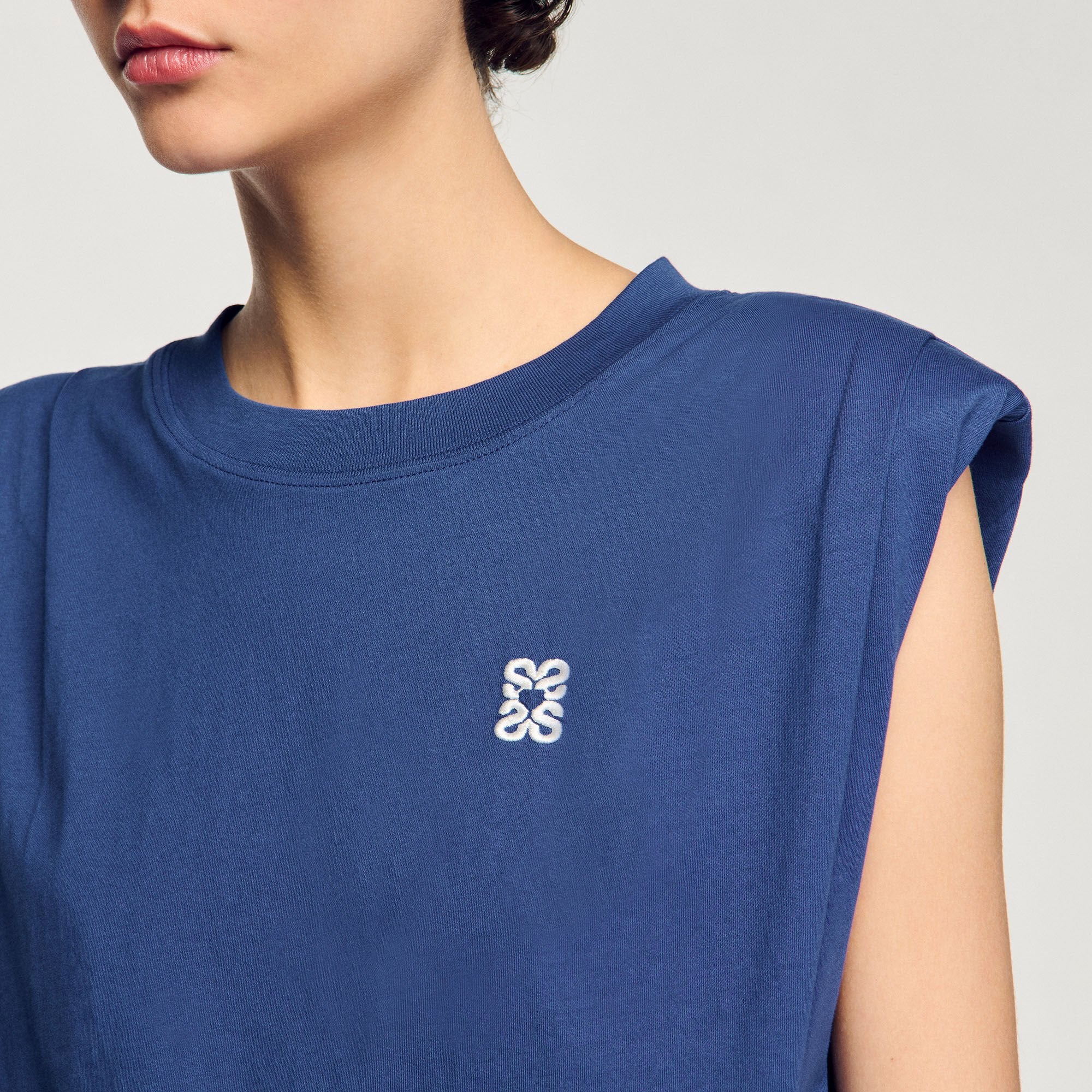 Sandro / Short draped T-shirt Navy Blue