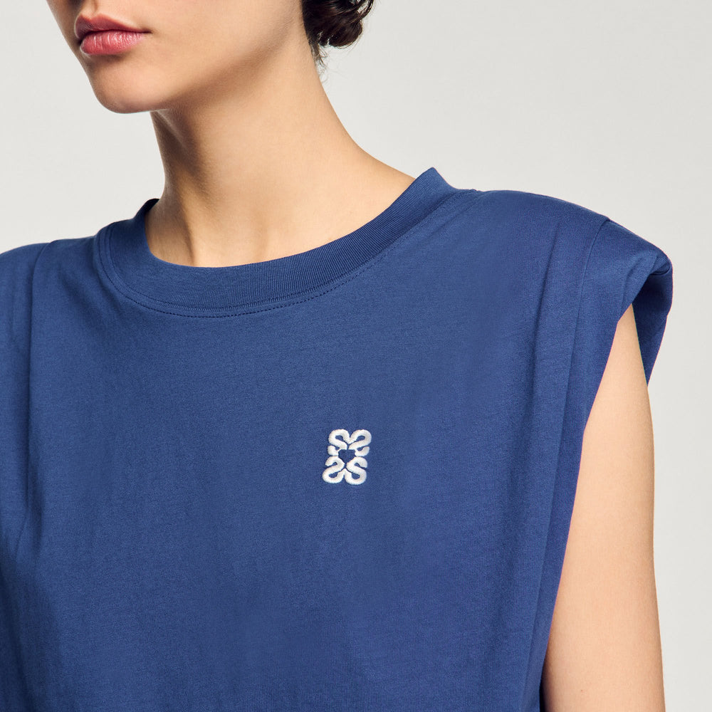 Sandro / Short draped T-shirt Navy Blue