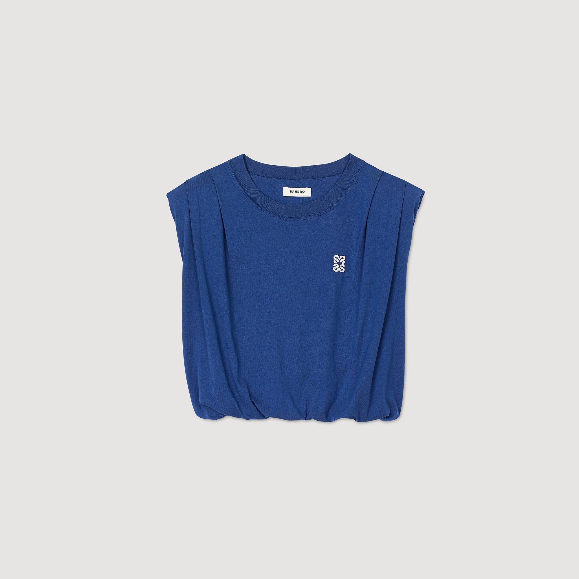 Sandro / Short draped T-shirt Navy Blue