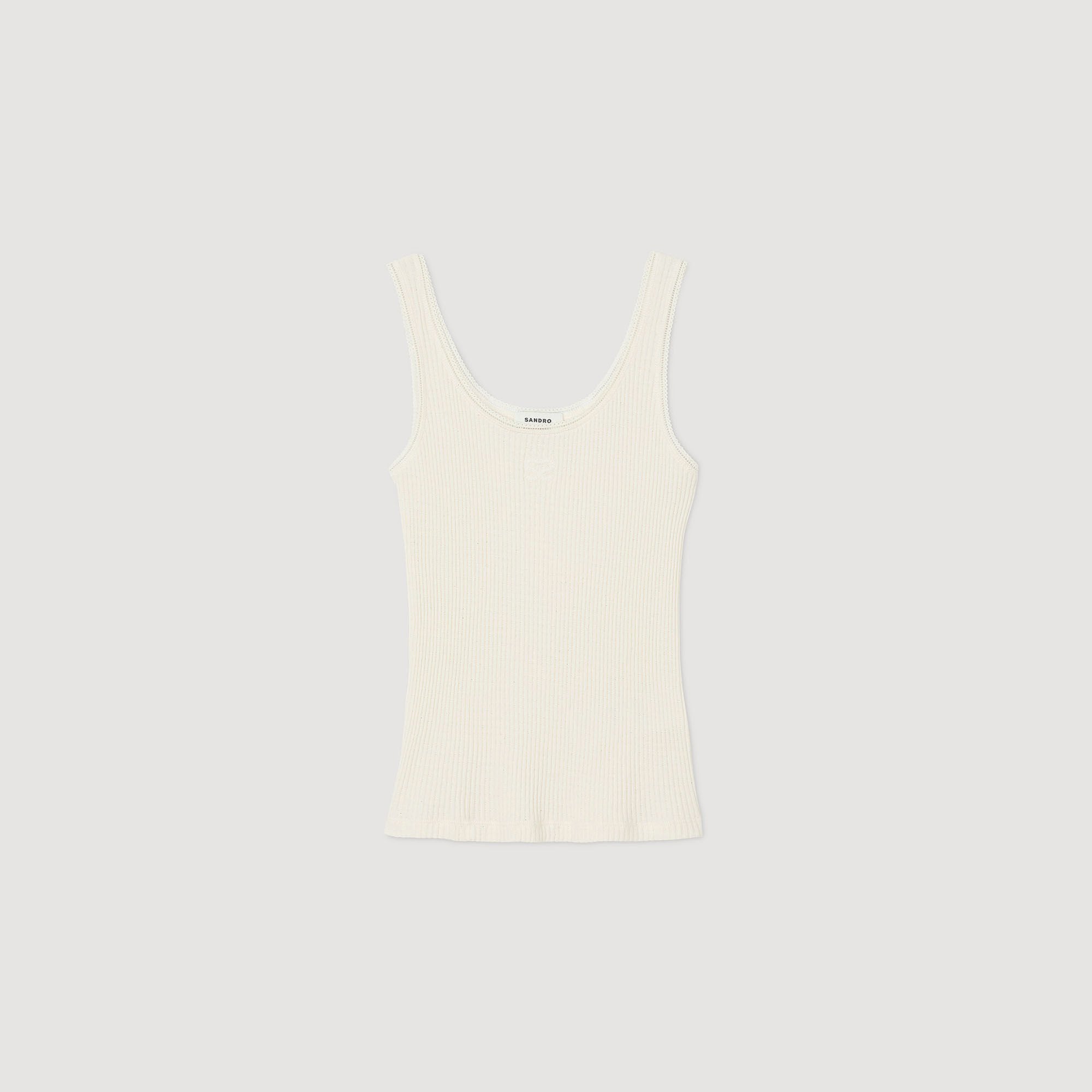 Sandro / Rib knit vest top Ecru