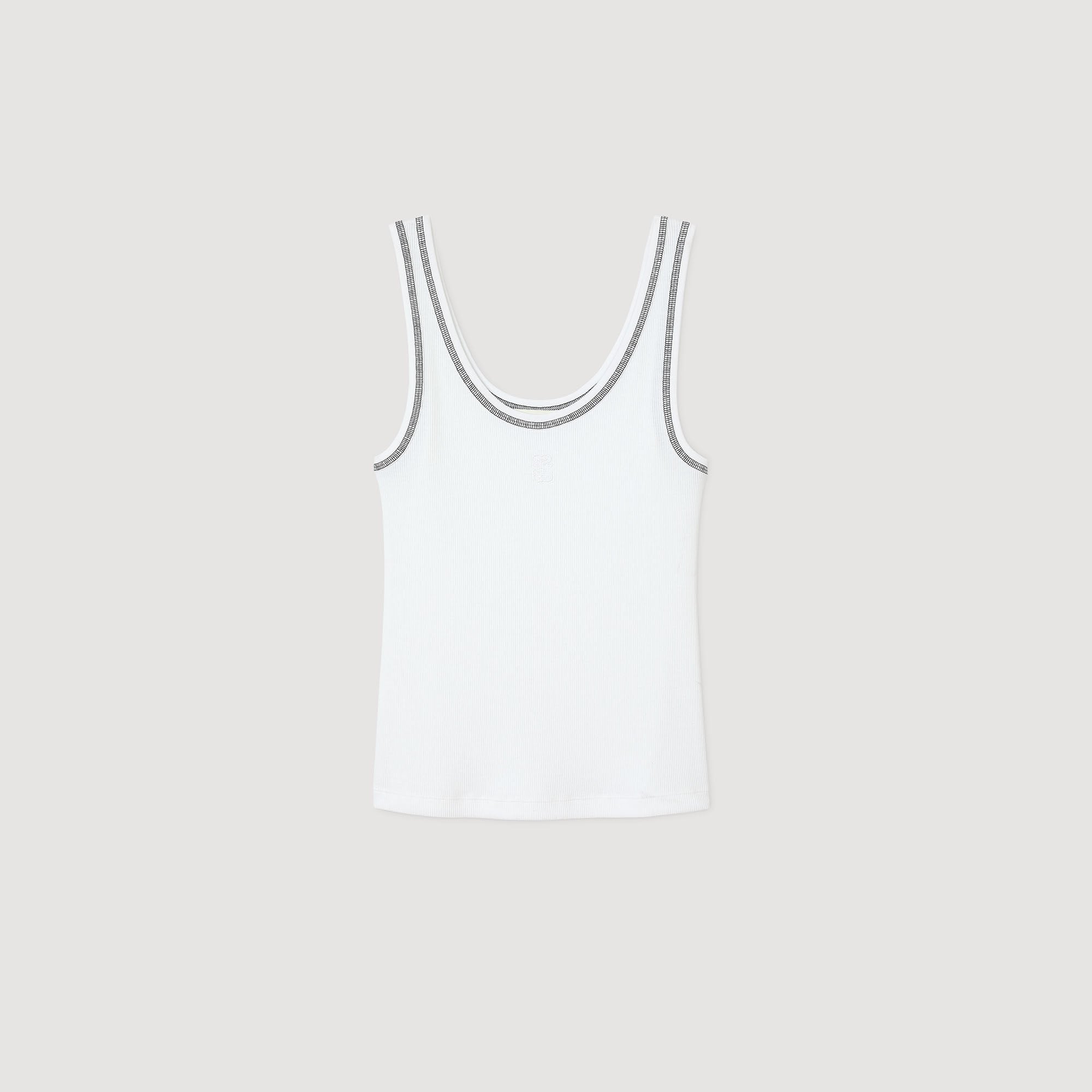 Sandro / Ribbed vest top Black / White