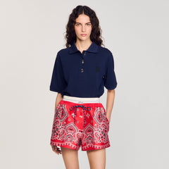 Sandro / Polo shirt with decorative buttons Navy Blue