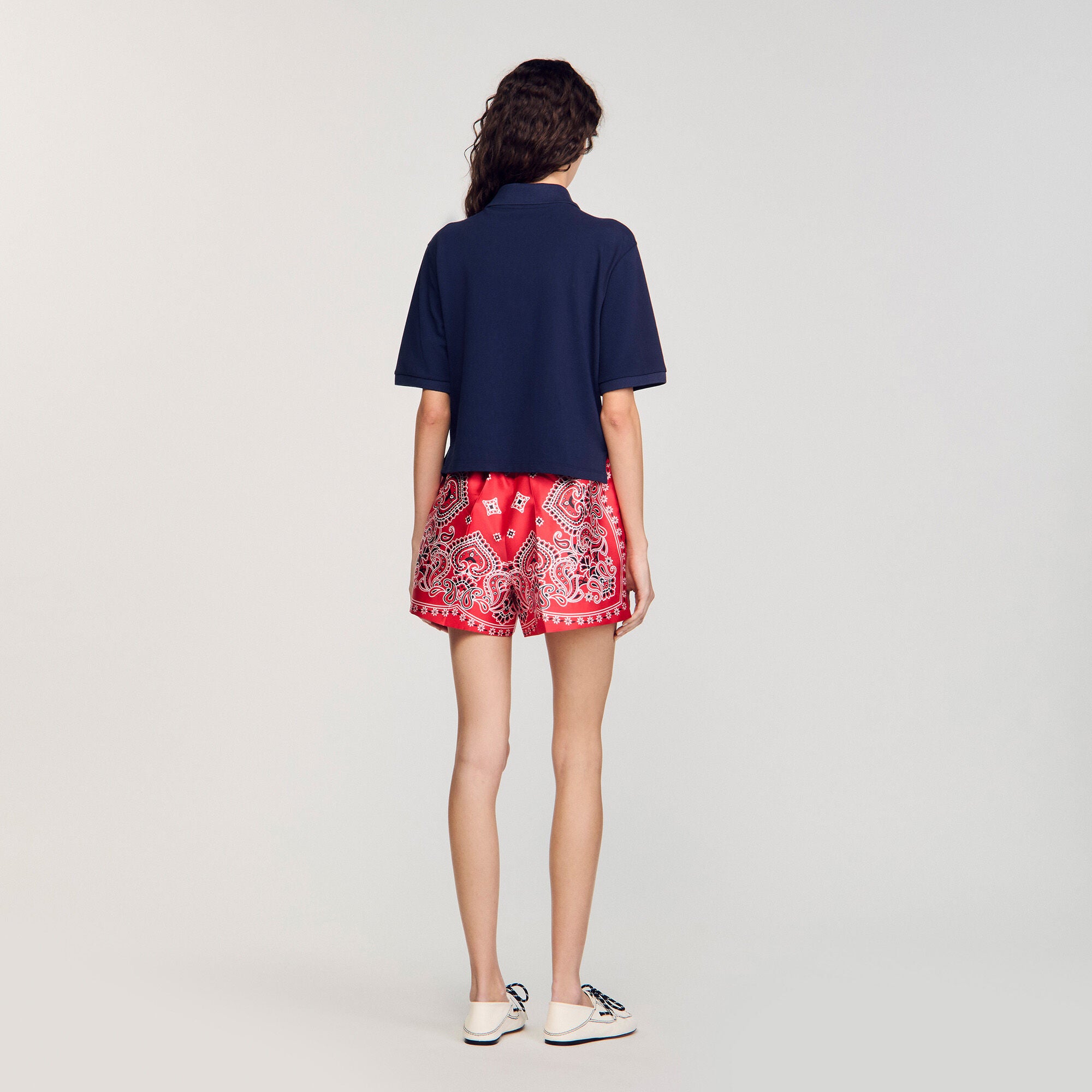 Sandro / Polo shirt with decorative buttons Navy Blue