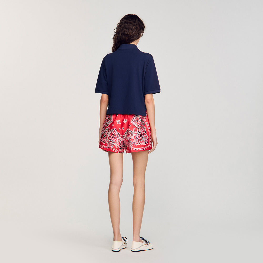 Sandro / Polo shirt with decorative buttons Navy Blue