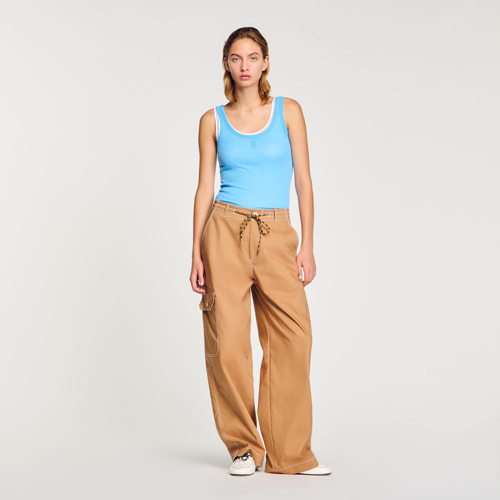 Sandro / Ribbed vest top Blue